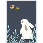 Bobochic Tapis enfant poils courts ASOKA motif lapin bleu foncé 120x170