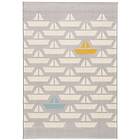 Bobochic Tapis enfant poils courts MALO motif bateau gris 80x150