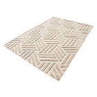 Bobochic Tapis poil ras OSTARA motif géometrique beige 160x230