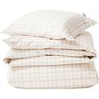 Lexington Checked Lyocell/Cotton Bäddset 220x220 50x60 cm, Vit/Beige