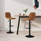 vidaXL Barstolar 2 st brun sammet 333989