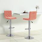 vidaXL Barstolar 2 st rosa sammet 333692