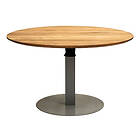 Bobochic Table basse ronde plateau relevable LINE chêne massif et acier