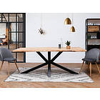 Bobochic Table à manger TWIST Bois d'acacia massif et pieds en métal noir 180x90