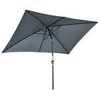 Outsunny Parasol inclinable rectangulaire métal polyester haute densité 2,95L x 1,95l 2,4H m gris