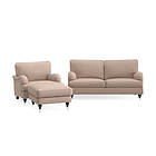 Classic Howard Sofagruppe 3-seter+Lenestol+Fotskammel Mørk beige