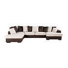 Cuba U-Sofa Divan Høyre inkl. Konvoluttputer Beige/Brun