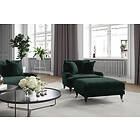Trademax Andrew Sofagruppe 3-seter+Lenestol+Fotskammel Fløyel Mørkegrønn/Krom