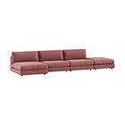 Trademax Arken U-modulsofa med Divan Vendbar Fløyel Rosa