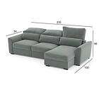 Trademax Titto Hjørnesovesofa Lysegrå 235x54/100x96 cm