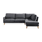 Trend Lyx Sjeselongsofa Høyre Mørkegrå/Eik
