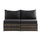 Comfort Garden Wisconsin Loungesofa uten Armstøtte 2-seters Kunstrotting/Grå