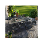 Avril Paris Table de jardin extensible aluminium 270cm 8 fauteuils empilables textilène anthracite lio 8 Noir