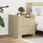 vidaXL Sängbord sonoma-ek 45x50x50 cm konstruerat trä 848285