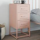 vidaXL Sängbord rosa 36x39x78 cm stål 846580