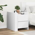 vidaXL Sängbord vit 45x50x50 cm konstruerat trä 848283