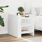 vidaXL Sängbord vit 45x50x50 cm konstruerat trä 848290