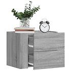 vidaXL Väggmonterade sängbord 2 st grå sonoma 45x30x35 cm 848336