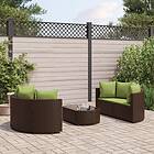 vidaXL Loungegrupp för trädgården med dynor 5 delar brun konstrotting 3308446