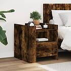vidaXL Sängbord rökfärgad ek 45x50x50 cm konstruerat trä 848280