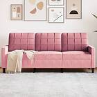 vidaXL 3-sitssoffa rosa 180 cm sammet 4007637