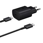 Samsung Chargeur Secteur Rapide 25W avec Cable de charge USB-C Type C pour Galaxy A40 SM-A405 5,9" Noir Visiodirect