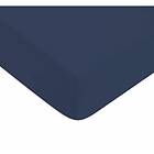 Drap housse en coton 57 fils uni bonnet 25cm bleu 140x200cm