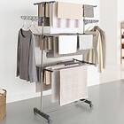 IDMarket Séchoir à Linge INOX Maxima Gris étendoir Pliable H.145 CM