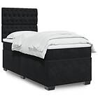 vidaXL Ramsäng med madrass svart 90x190 cm sammet 3290794