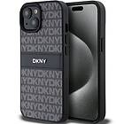 DKNY Läder Mono Stripe & Metal Logo till iPhone 15/14/13