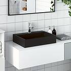 vidaXL Handfat 50x38x11 cm mineralgjuten/marmor matt svart 155979
