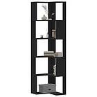 vidaXL Bokhylla hörn 5 hyllplan svart 50x50x179 cm konstruerat trä 852583