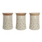 DKD Home Decor Burk Beige Bambu Stengods Prickig 10 x 16 cm (3 antal)