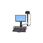 Ergotron StyleView Sit-Stand Combo System with Worksurface and Small Black CPU Holder