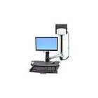 Ergotron StyleView Sit-Stand Combo System with Worksurface and Medium Silver CPU