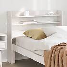 vidaXL Huvudgavel med hyllor vit 90 cm massiv furu 850963