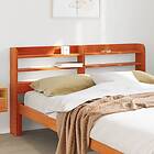 vidaXL Huvudgavel med hyllor vaxbrun 135 cm massiv furu 850955