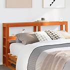 vidaXL Huvudgavel med hyllor vaxbrun 135 cm massiv furu 850889