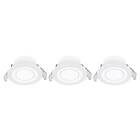 Northlight LED-downlights infällda 230 V vit, 3-pack