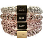 Dark FAT HAIR TIES 4 PK COMBO ROSE QUARTZ MIX W/GOLD