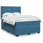 vidaXL Ramsäng med madrass blå 160x200 cm sammet 3293252