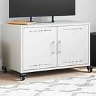 vidaXL Tv-bänk vit 68x39x43,5 cm kallvalsat stål 846643