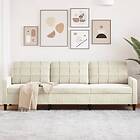 vidaXL 3-sitssoffa gräddvit 210 cm sammet 4007652