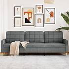 vidaXL 3-sitssoffa mörkgrå 210 cm tyg 4007415
