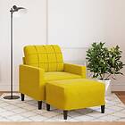 vidaXL Fåtölj med fotpall gul 60 cm sammet 3278263