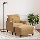 vidaXL Fåtölj med fotpall Brun 60 cm sammet 3278264
