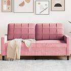 vidaXL Soffa 2-sits rosa 140 cm sammet 4007627