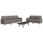 vidaXL Soffgrupp 2 delar taupe tyg 3278326