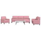 vidaXL Soffgrupp med dynor 4 delar rosa sammet 3278444