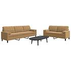 vidaXL Soffgrupp med dynor och bolster 2 delar brun sammet 3278498
